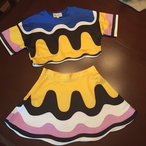 Adorable Crop Top n Skirt Set L’Atiste By Amy